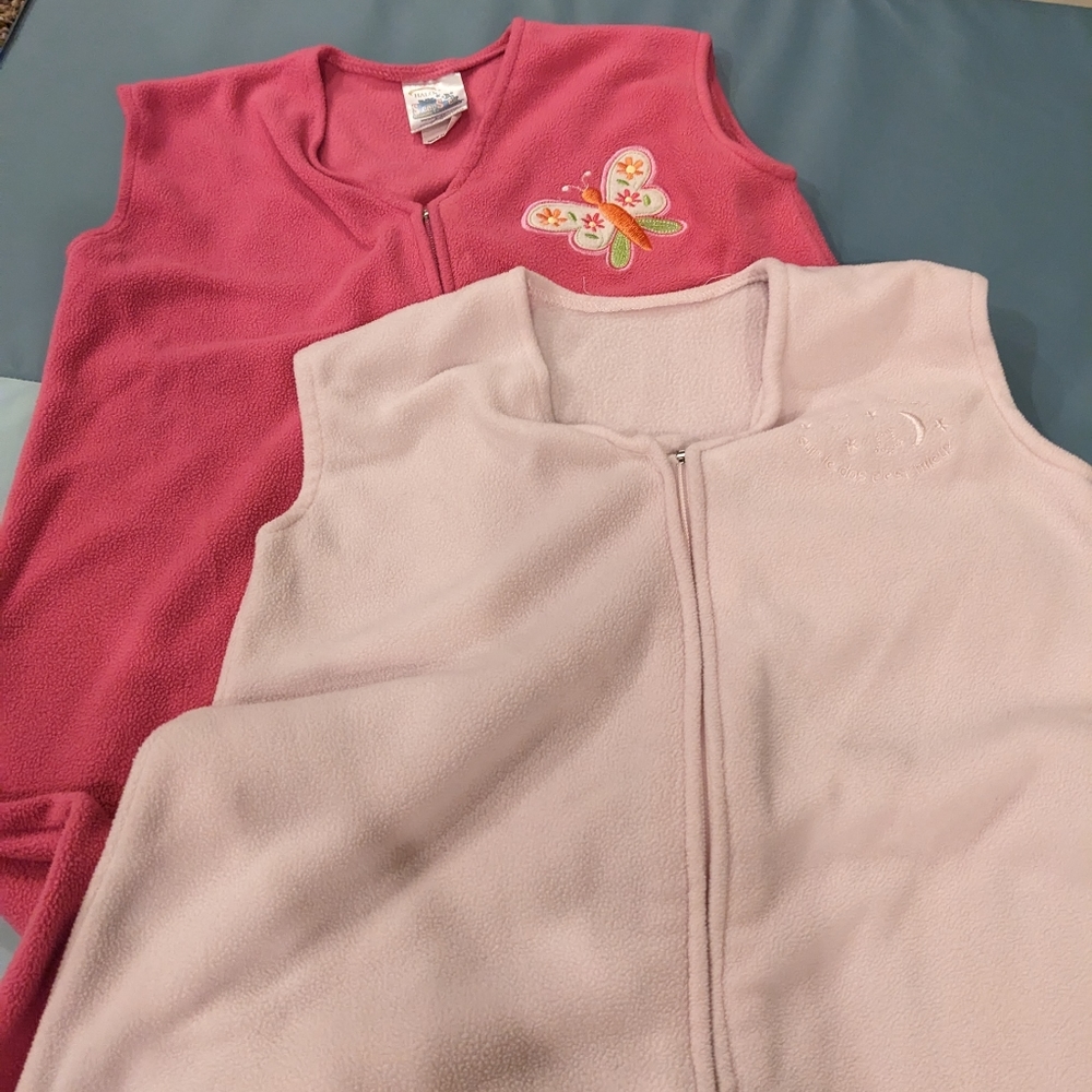 Lot of 2 - Pink footed fleece halo Sleep Sacks 2T-3T
